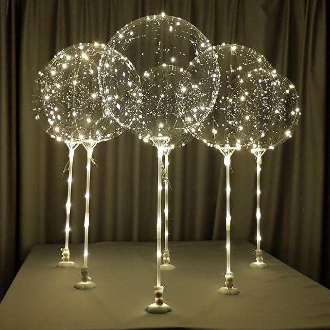 Warm White 6PC LED Light up Balloons - Image 6