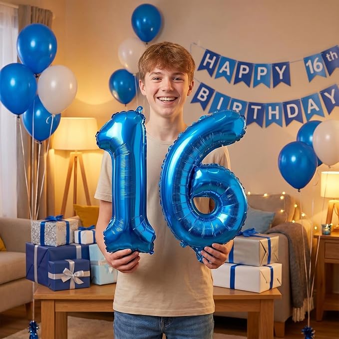20 Pieces Foil Mylar Number Balloons 0 to 9 Set - Image 4