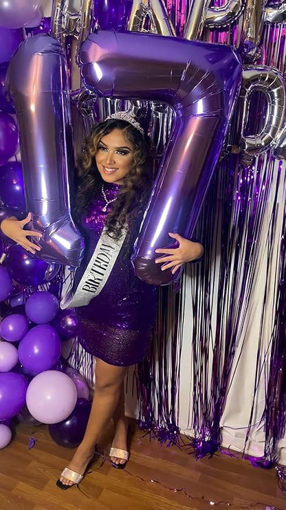Number Balloons 15 Balloon Purple - Image 3