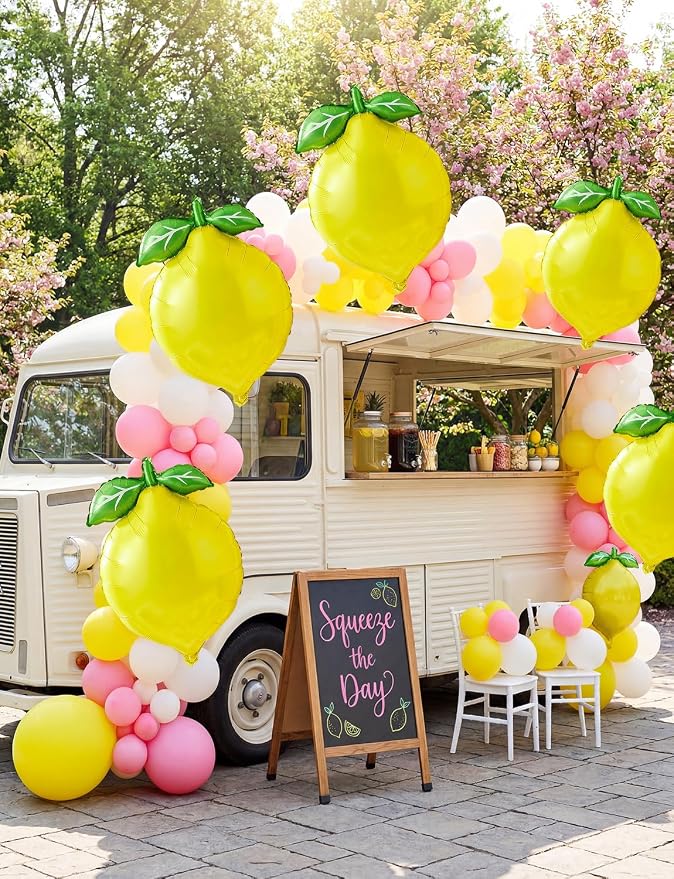 10Pcs Lemon Foil Balloons, Lemonade Balloons - Image 5
