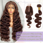 4# Body Wave Bundles Human Hair Chocolate Brown Color Body Wave Bundle 100% Real Human Hair And True To Length 14 16 18 Inch 3 Pcs/Pack