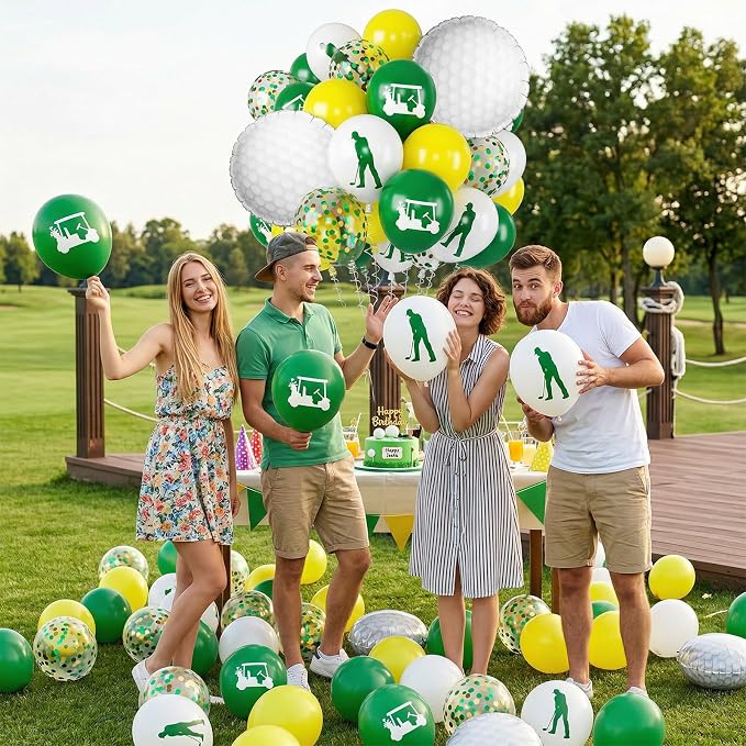 Green Yellow Golf Balloons, - Image 4