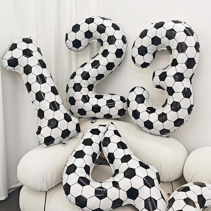Black White Soccer Number 5 Balloon 5nd Birthday Decoration 40in 5 Balloon | - Image 6