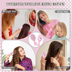 12 Pcs Unicorn Mini Detangler Brush, Mini Travel Hair Brush, Bristles Plastic Detangling Brush,No Tangle Soft Flexible Bristles for Straight, Curly, Thick Hair for Party Gift