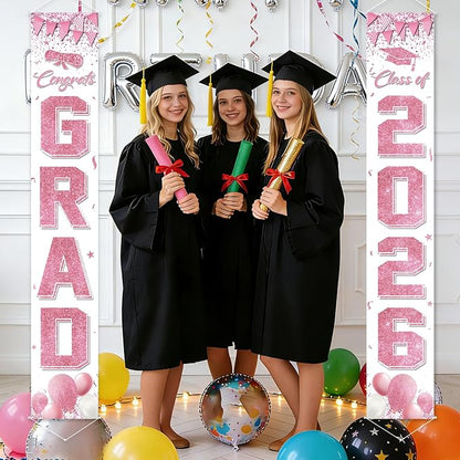COHIE Congrats Grad Class of 2026 Porch Banner a Set of 2 - Image 3