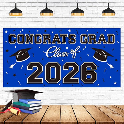 Graduation Party Decorations 2026 Plastic Backdrop by Gatherfun