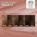 L’Oreal Paris Excellence Universal Nudes Permanent Hair Color, Ammonia Free Hair Dye for Gray Hair Coverage, 4N Natural Dark Brown, 1 Hair Dye Kit