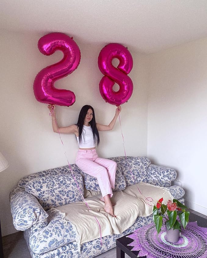 Hot Pink Number 8 Balloon 40 Inch, 8th Birthday Decorations Men Women | Foil - Image 3