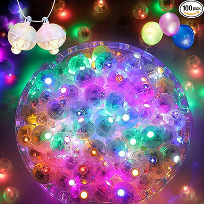 100Pcs Balloon Lights with Hanging Strings, Mini LED Lights Multicolor Flash by ZGWJ