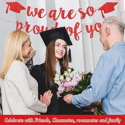 2026 Graduation Decorations Pre-Strung Blingbling We Are So Proud of You Banner - Image 4