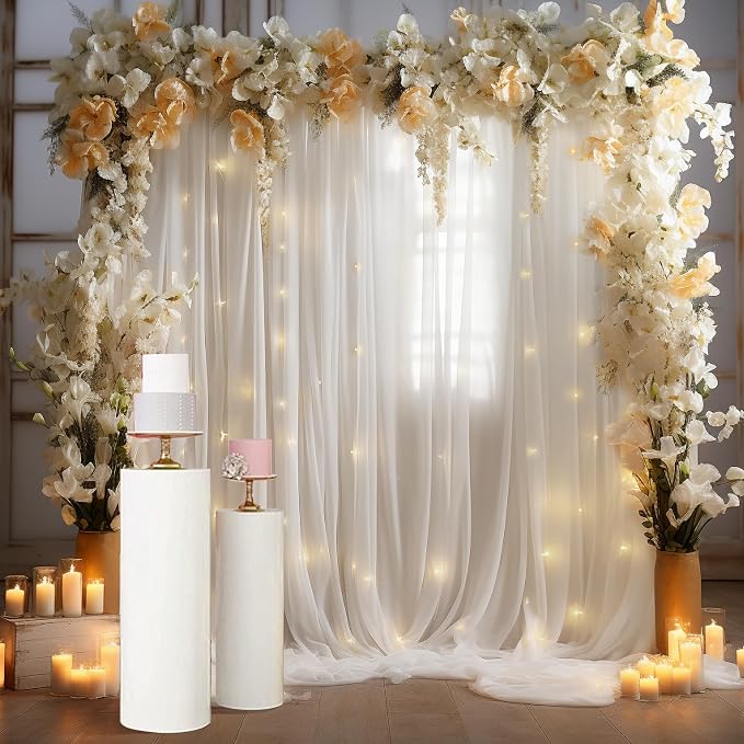 20x8ft White Tulle Backdrop Curtain - Image 3
