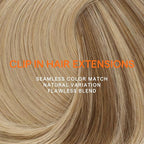 Full Shine Clip in Hair Extensions Human Hair Clip in Extensions Balayage Golden Brown to Golden Blonde Highlight Blonde Double Weft Invisible Straight Hair Extensions for Women 12 Inch 7 Pcs 95 G