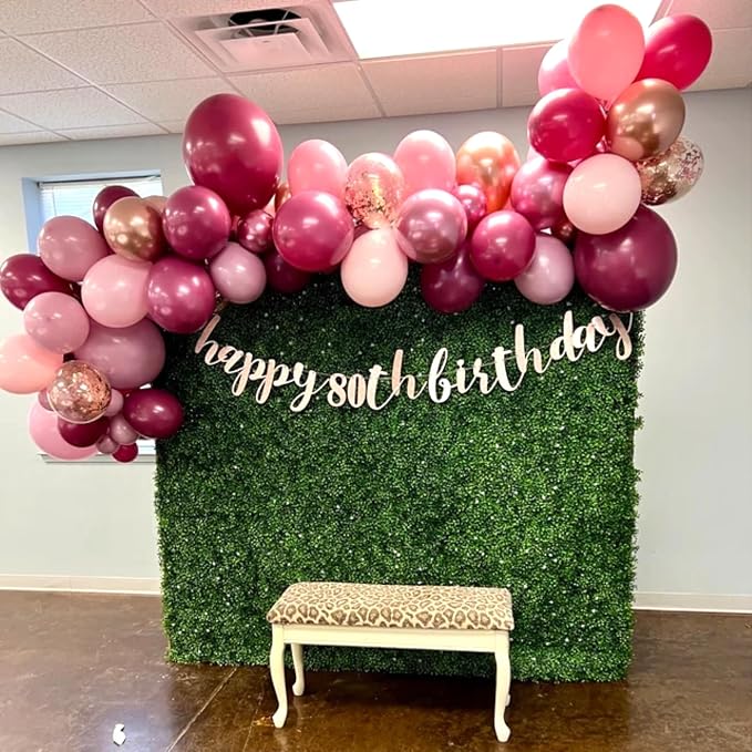 Burgundy Pink Balloon Garland Arch Kit, Burgundy Ruby Red Dusty Purple Pastel - Image 8