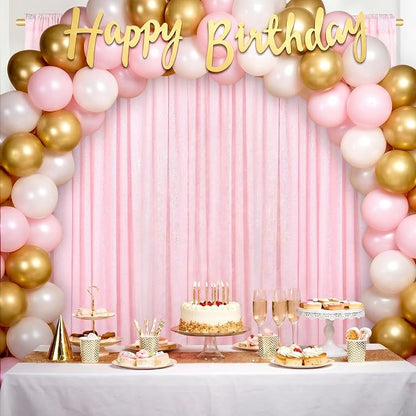 Pink Sequin Backdrop Curtains-1 Panel 3FTx8FT Light Pink Backdrop - Image 4