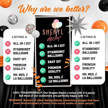 ALL-IN-1 Orange Black White Balloons Arch Kit - Image 6