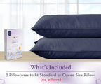 California Design Den Pillow Cases Queen Size Set of 2-1000 Thread Count Sateen, Soft & Thick 100% Cotton Queen/Standard Pillow Case Pair, Durable - Navy Blue