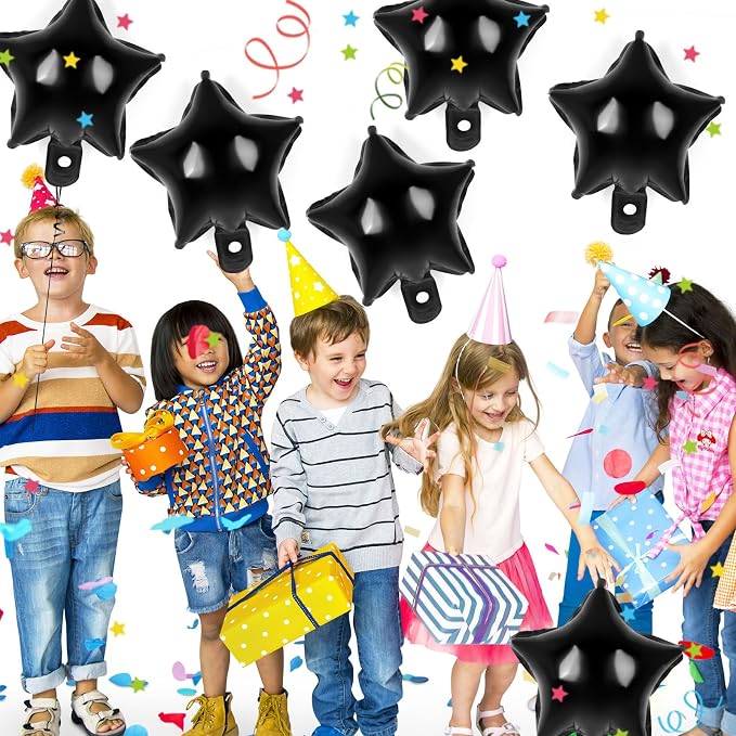 50 Pcs Star Balloons, 10 Inch Black Star Foil Balloons, Stars Shaped Balloon - Image 4