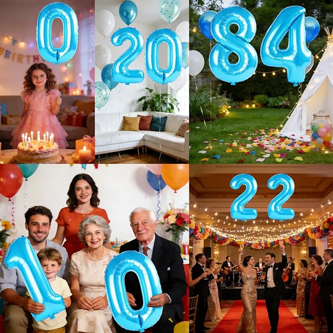 40 Inch Number 84 Balloons for 84th Birthday Party Decorations, 0-100 Jewelry - Image 7