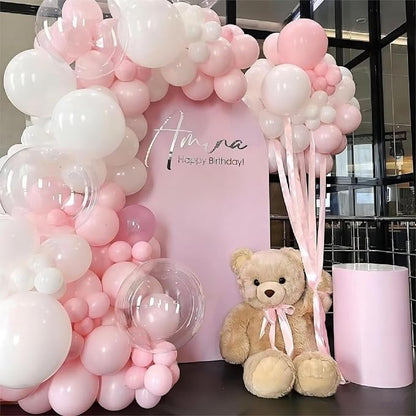 130-Pack 18/12/10/5 Inch Pastel Pink & White Balloon Garland Kit | Different - Image 6