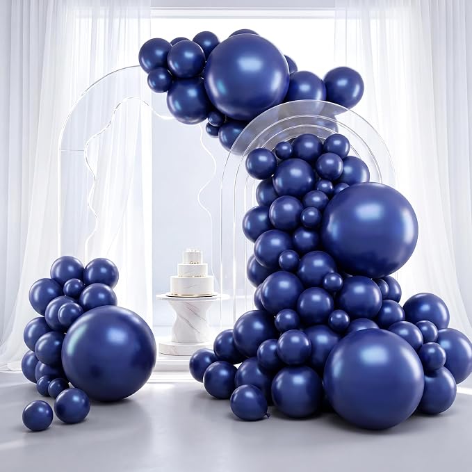 RUBFAC Blue Balloons Navy Blue Balloon Different Sizes 129pcs | Garland Arch Kit by RUBFAC