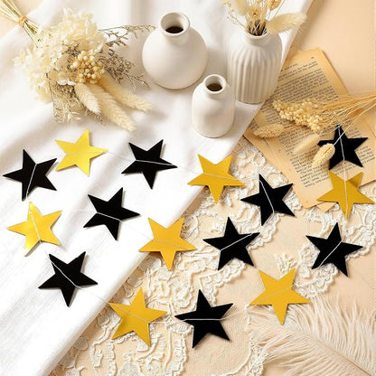 Spakon 65 Feet Glitter Star Paper Garland Banner Hanging Decoration Star - Image 6