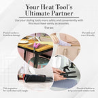 Vanity Accessories Heat Resistant Mat – Silicone Flat Iron & Curling Iron Holder, Non-Slip Vanity Mat & Hot Tool Mat for Home, Salon, or Travel Use