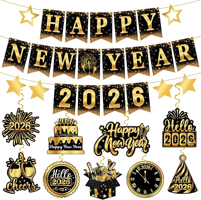 2026 New Year Decorations, Happy New Year Banner by Sereliy