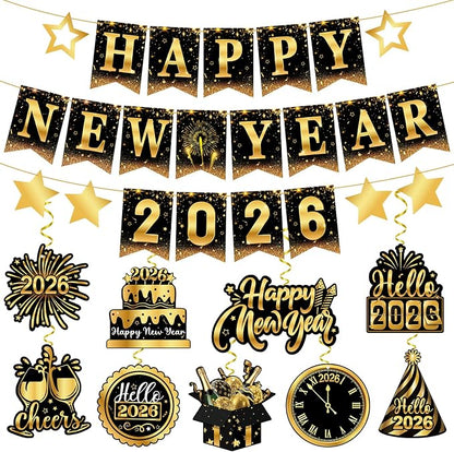 2026 New Year Decorations, Happy New Year Banner by Sereliy
