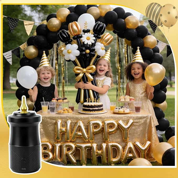 AXHJ Electric Balloon Pump, Portable Electric Air Balloon Pump Dual Nozzle Air - Image 7
