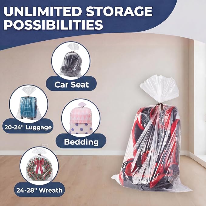Wowfit Large Storage Bags for Car Seat & Bedding, 5 CT, 1.6 Mil | - Image 5
