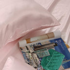 Blush Pink Satin Pillowcase Queen Size Set of 2 for Hair and Skin, Blush Pink Silk Pillowcase Breathable Pillowcase with Envelope Closure