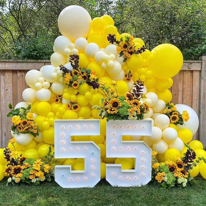 Voircoloria 130pcs Yellow Balloons Garland Arch Kit, 18 12 10 5 Inch | - Image 6