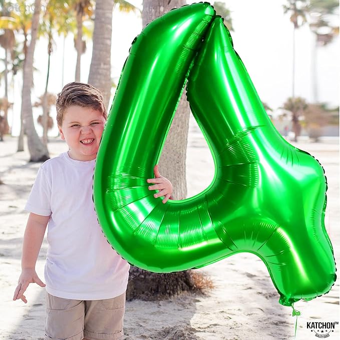 KatchOn Dark Green Number 4 Balloons - Image 4