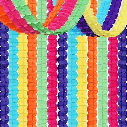 Rainbow Mexican-Theme Party-Decorations Streamers Garland - 157Ft Colorful by Hugtmr