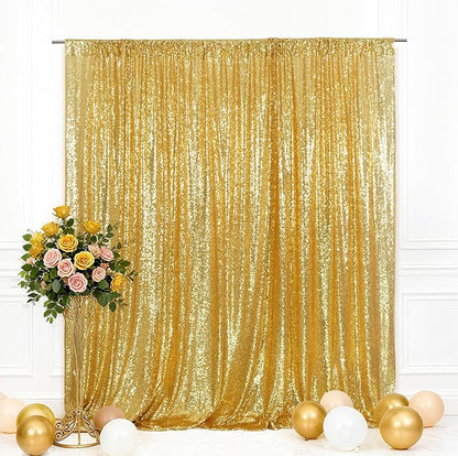 Eternal Beauty Gold 3mm Sequin Backdrop 5x7 Ft by EternalBeauty