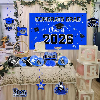 Graduation Decorations 2026 Blue Themed Set - Image 4