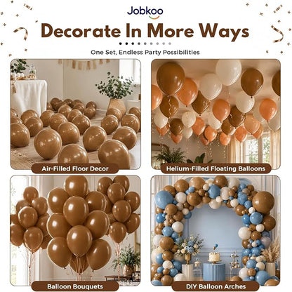 Jobkoo Brown Balloons 12 Inch, Light Brown Coffee Neutral Latex Balloon | Matte - Image 4