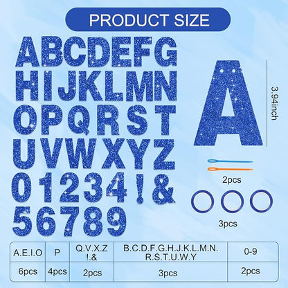 BEISHIDA Glitter Blue 116 PCS A-Z DIY Letter Custom Banner Party Decor | 111 - Image 2