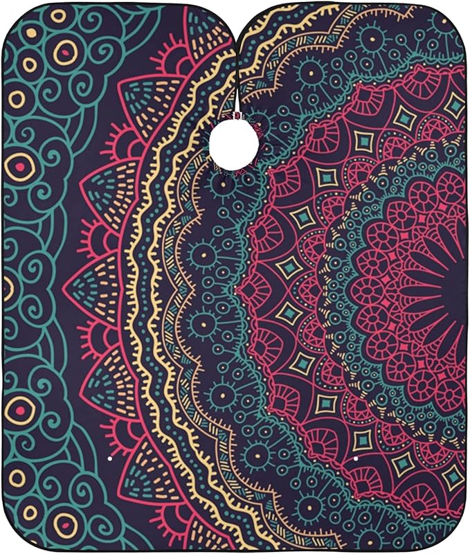 ALAZA Tribal Mandala Barber Cape for Men Women, Waterproof Haircut Apron Beard Shaving Bib Hair Cutting Cloth 55 x 65 Inch
