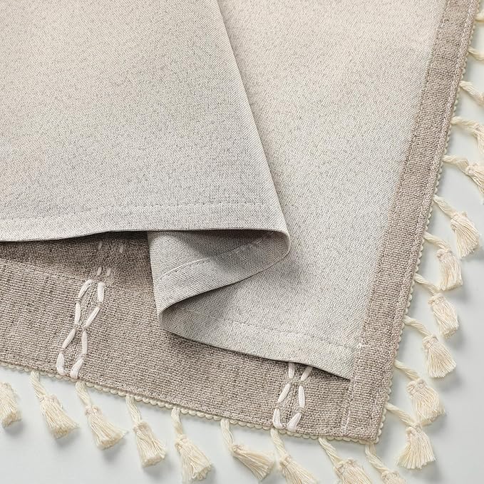 Khaki Brown Boho Blackout Curtains 72 Inch 2 Panels - Image 4