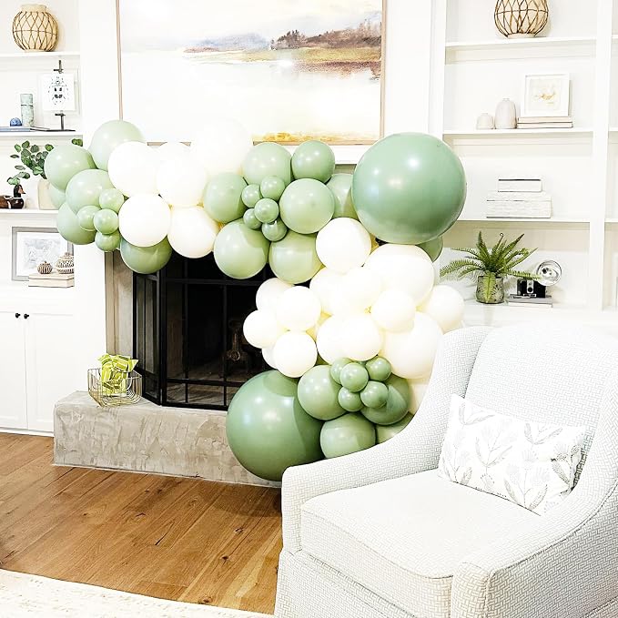 Voircoloria 90pcs Sage Green Balloons Garland Arch Kit, 18 12 10 5 Inch | - Image 8