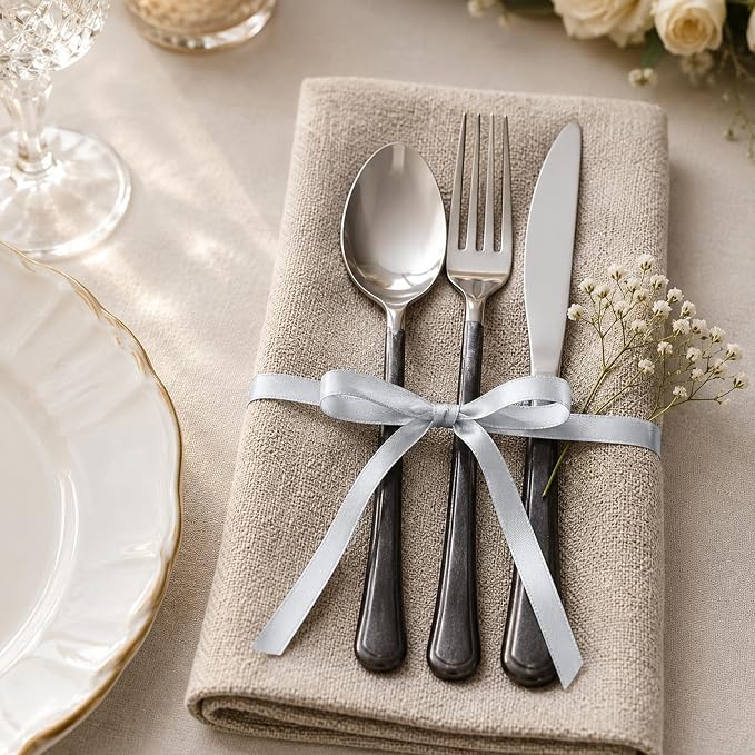 3/8In 30Yards Thin Silver Ribbon - Image 5