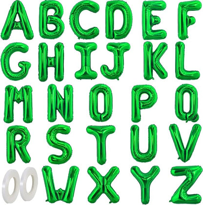 TONIFUL Green Letter Balloons 26 Pcs 1 Set A-Z Alphabet Banner Kit – 16 Inch by TONIFUL