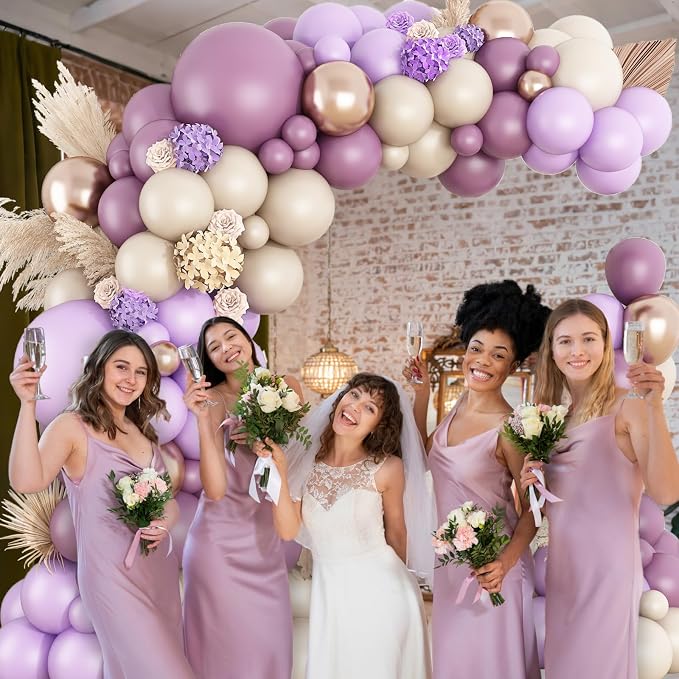 Dusty Purple Balloon Arch Kit, Boho Balloon Garland - Image 6