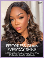 LUVME HAIR 100% Human Hair Wigs Loose Wave Glueless Lace Front 14 Inches, Pre Cut Plucked Hd Lace Short Wig Ready To Go Highlight Color Straight Bleached Knots Side Part Wigs