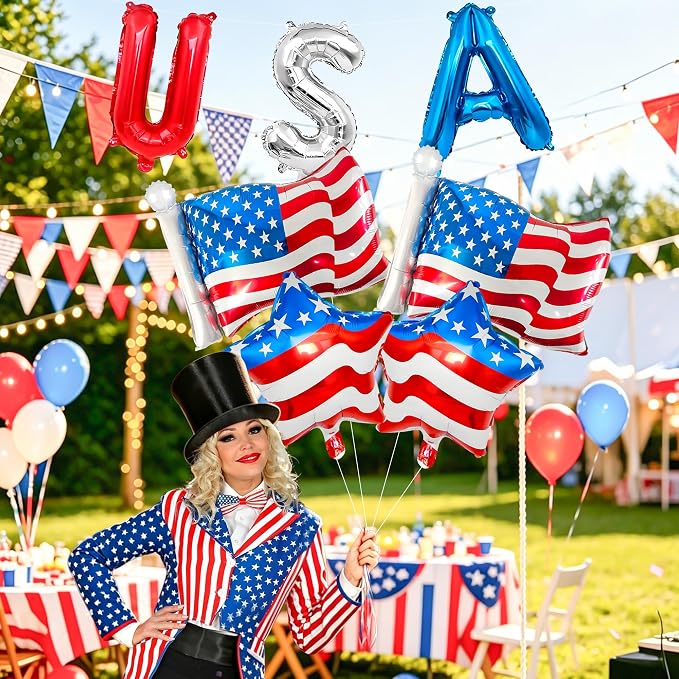 Patriotic USA&Star Flag Balloons 4th of July Independence Day Party Decor | USA - Image 4