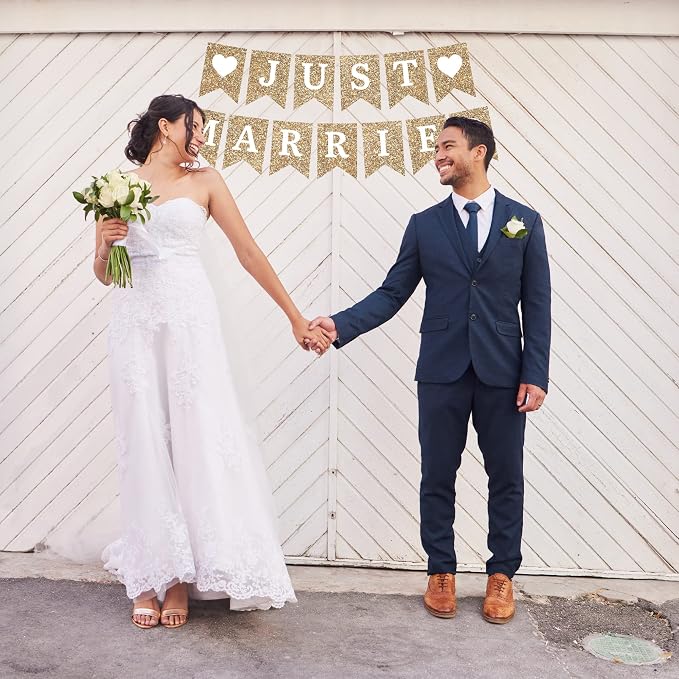 Pre-Strung Just Married Banner - Image 2
