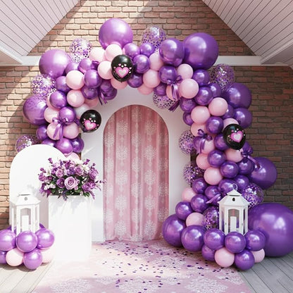Pink Purple Black Balloons - Image 4