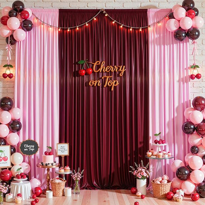 30x10ft Burgundy Glitter Backdrop Curtain - Image 6