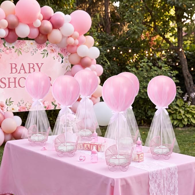 6 Set Pink Baby Shower Centerpieces by Ferrochef